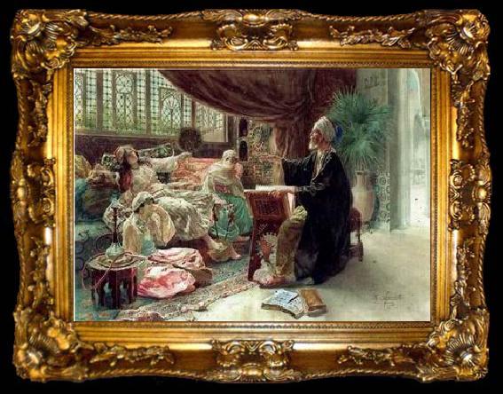framed  unknow artist Arab or Arabic people and life. Orientalism oil paintings 190, ta009-2